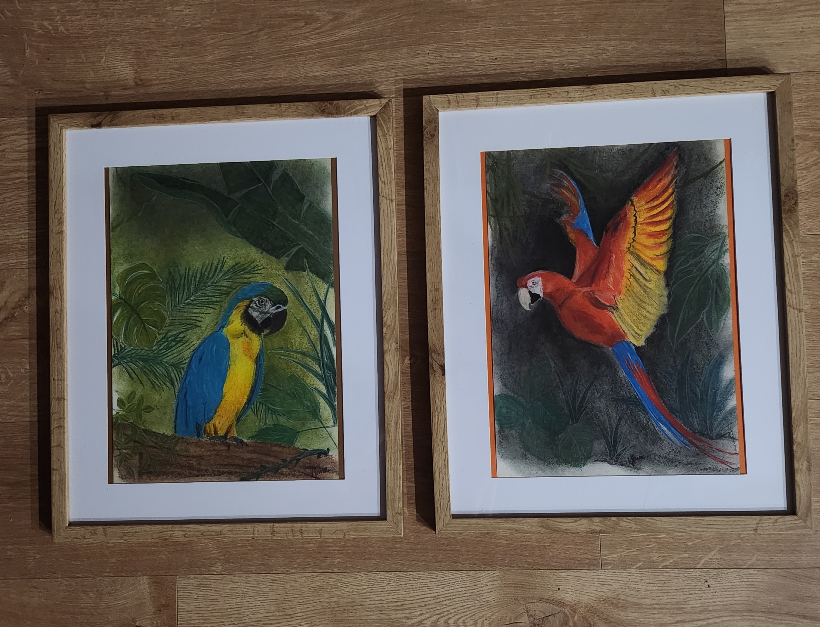 Amazonie rouge — pastel sec , œuvre originale de Virginie Jousse, détail 1