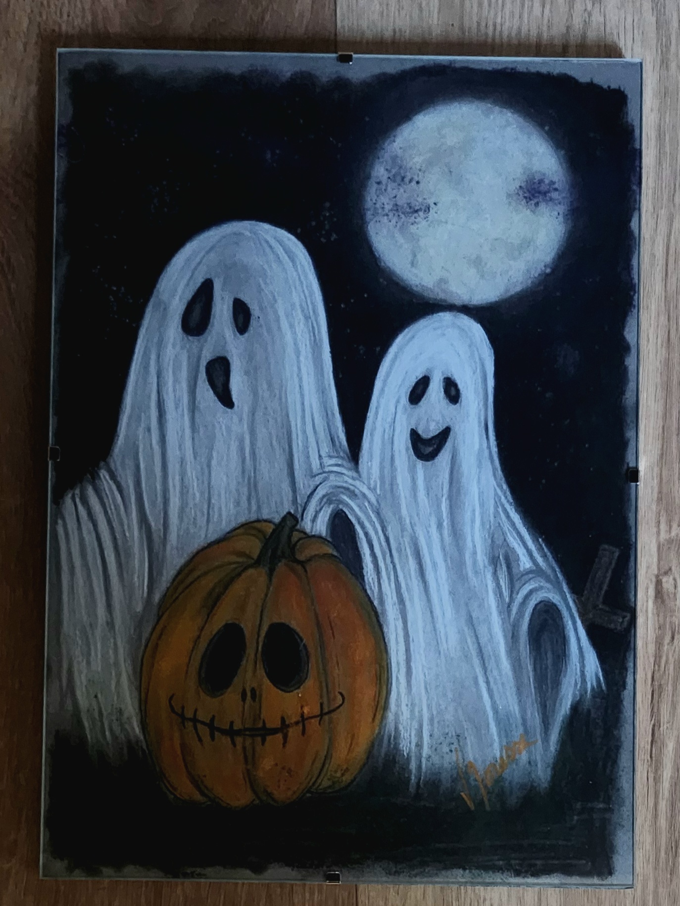 Nocturne — pastel sec , œuvre originale de Virginie Jousse