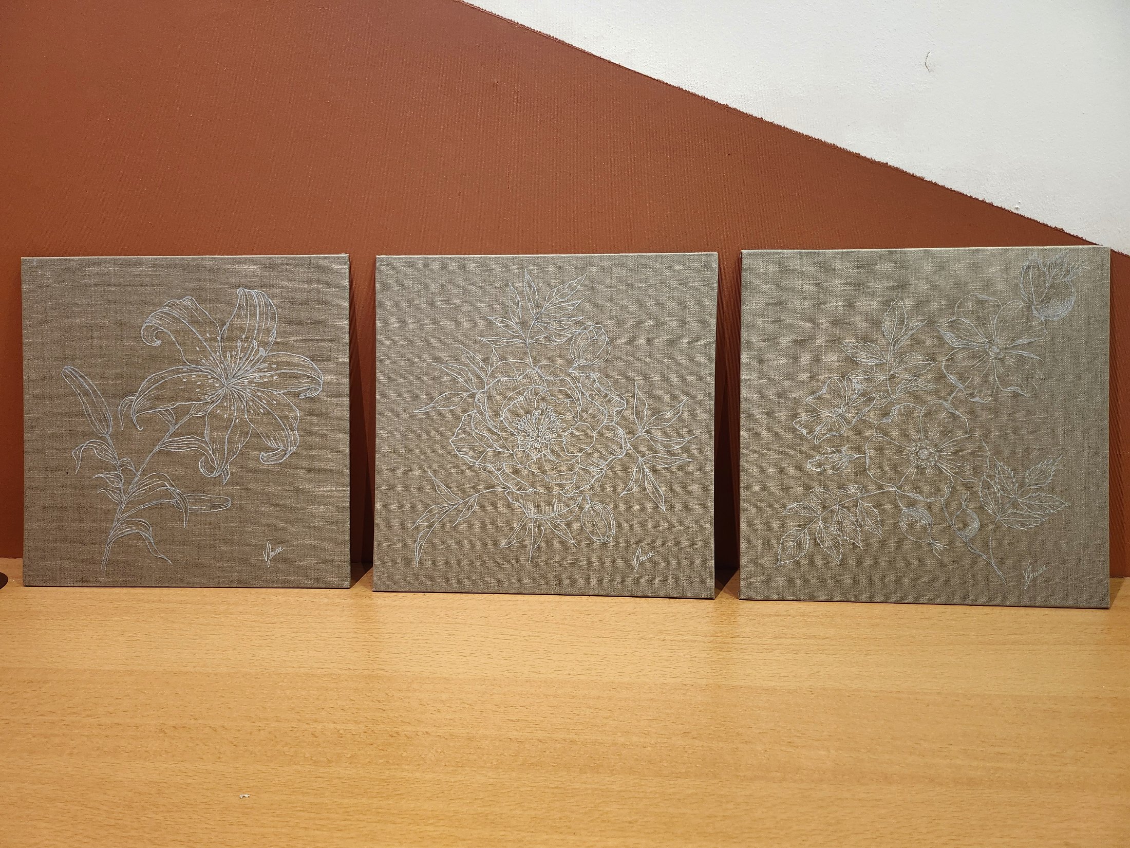 Pivoine — stylo bille, œuvre originale de Virginie Jousse, détail 1